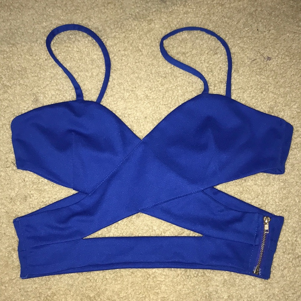 Strappy Blue Crop Top